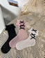Fashion Pink Lace Bow Mid-tube Stacked Socks