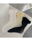 Fashion Pale Yellow Double Layer Lace Bowknot Lace Mid-tube Socks