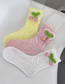 Fashion Pink Lace Cherry Mid-cut Stacked Socks