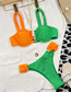 Fashion Green Polyester Contrast Two-piece Swimsuit