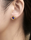 Fashion Gold Titanium Steel Diamond Stud Earrings
