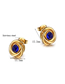Fashion Gold Titanium Steel Diamond Stud Earrings