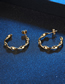 Fashion Gold Titanium Steel Twisted Round Earring (Single)