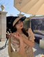 Fashion Apricot Black Edge-g Mark-with Windproof Rope Empty Hard Top Straw Sun Hat