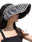 Fashion Beige Polyester Plaid Large Brim Empty Sun Hat