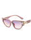 Fashion Leopard Double Tea Chips Ac Cat Eye Large Frame Sunglasses