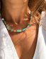Fashion 6# Geometric Turquoise Beaded Necklace