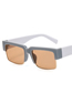 Fashion White Frame Double Tea Tablets Ac Small Square Frame Sunglasses