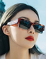 Fashion Leopard Double Tea Chips Ac Small Square Frame Sunglasses