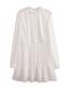 Fashion White Chiffon Panel Lace Dress