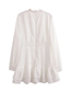 Fashion White Chiffon Panel Lace Dress