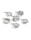 Fashion Silver Alloy Hollow Heart Butterfly Branch Mask Ring Set