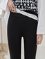 Fashion Black 4xl (160-180 Catties) High-waisted Stretch Straight-leg Slit Flared Trousers