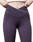 Fashion Medium Gray L (100-120 Catties) Nylon Crossover Tummy Control Leggings
