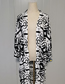 Fashion Black And White Flowers Polyester Printed Sunscreen Cardigan