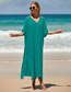 Fashion 3# Blended V-neck Split Beach Dress