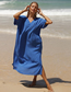 Fashion 5# Blended V-neck Split Beach Dress