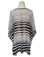 Fashion Black And White Stripes Chiffon Striped Blouse
