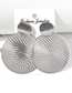 Fashion Silver Metal Geometric Round Stud Earrings