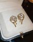Fashion Gold (love Drop) Alloy Diamond Heart Lava Stud Earrings