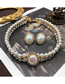 Fashion Bm338 Mabe Pearl Stud Earrings Alloy Diamond Oval Pearl Stud Earrings