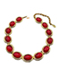 Fashion Red Necklace Alloy Oval Glass Necklace
