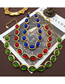 Fashion Red Necklace Alloy Oval Glass Necklace