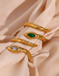 Fashion Green Stainless Steel Gold-plated Diamond Snake Ring