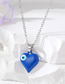 Fashion Light Blue Heart Alloy Eye Heart Necklace