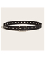 Fashion Black Metal Cut-out Belt With Pin Buckle In Canvas