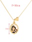 Fashion Color 1 Copper Oil Drop Double-sided Princess Love Pendant Necklace