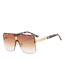 Fashion C5 Gold Frame Tea Tablets Metal Half-frame Studded Square Sunglasses