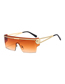 Fashion C4 Gun Frame Gray Film Metal Square One-piece Sunglasses