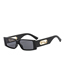 Fashion C7 White Frame Gradual Tea Powder Tablet Small Metal Square Sunglasses