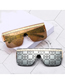 Fashion C4 Gold Frame Progressive Purple Film Acrylic Square Rimless Sunglasses