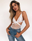 Fashion White Lace Lace Mesh See-through Jumpsuit