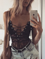 Fashion White Lace See-through V-neck Hollow-out One-piece Underwear