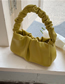 Fashion Yellow Pu Pleated Large Capacity Handbag