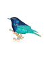 Fashion Blue Alloy Dripping Bird Brooch