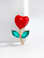 Fashion Color Alloy Drip Oil Heart Flower Brooch