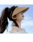Fashion Rice Hoop Beige Straw Large Brim Empty Top Sun Hat