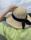 Fashion Beige Bow Tie Straw Sun Hat