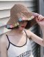 Fashion Beige Colorful flower woven sun hat