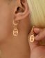 Fashion Gold Alloy Geometric Tag Earrings Hoop Earrings