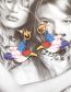 Fashion Color Acrylic Print Bird Stud Earrings