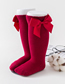 Fashion Light Gray Cotton Knit Bow Baby Socks