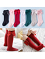 Fashion Light Gray Cotton Knit Bow Baby Socks