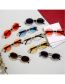 Fashion Gold Frame Transparency Round Chain Sunglasses