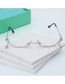Fashion Silver Metal Diamond-studded Lensless Glasses Frame
