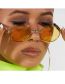 Fashion Gold Frame Transparency Pc Diamond Round Sunglasses